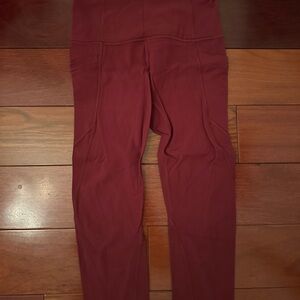 Athleta Burgundy High-Waisted Leggings size S